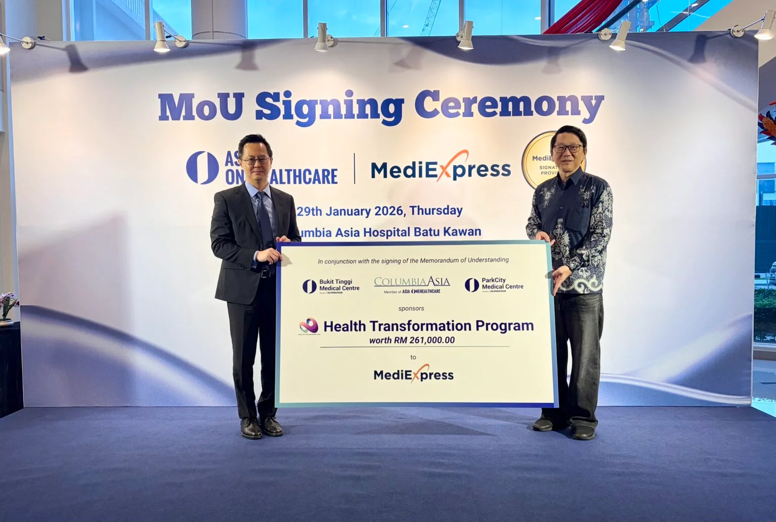 Asia OneHealthcare Becomes First Hospital Group to Partner MediExpress to Strengthen Access, Affordability and Preventive Healthcare